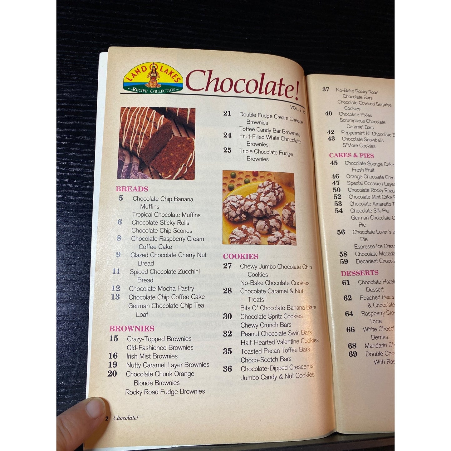Land O Lakes Cookbook Booklet Chocolate! Elegant & Easy Cookies Pies Cheesecakes