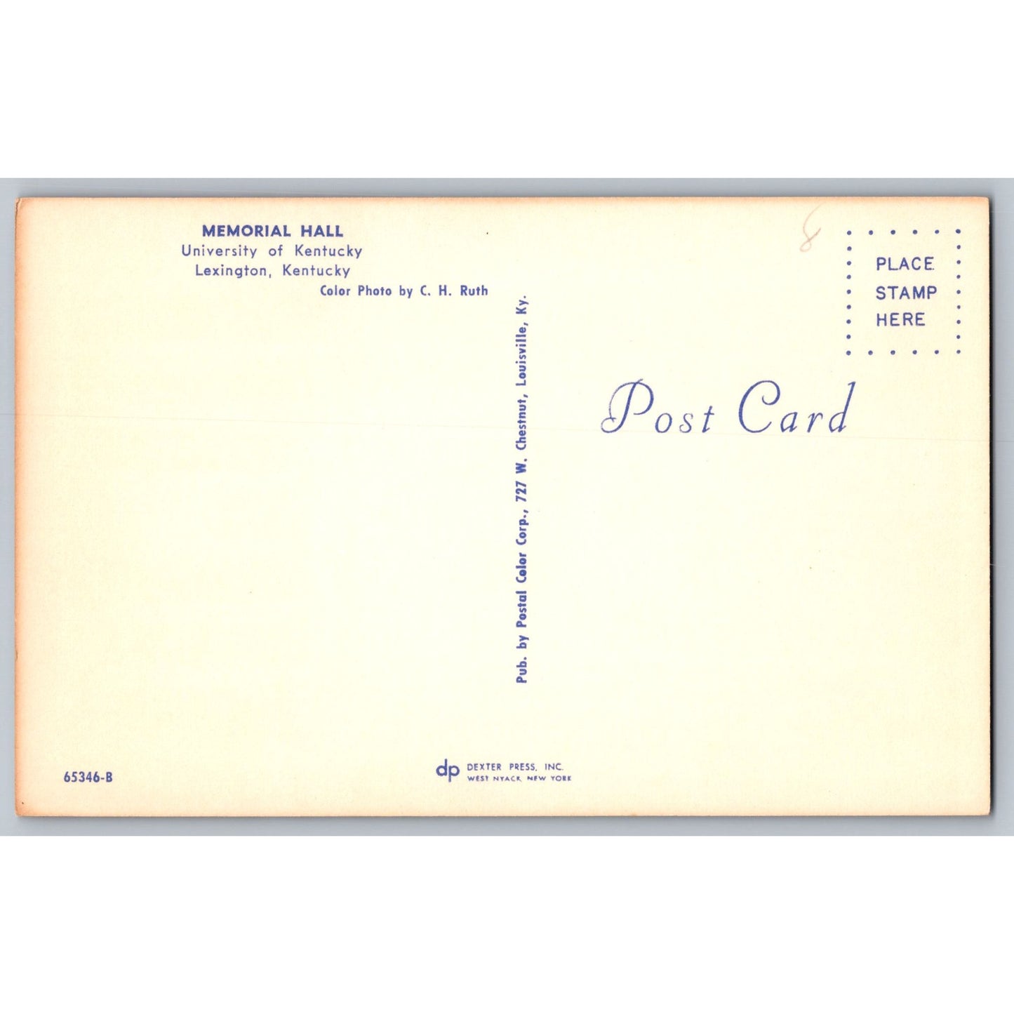 Lexington KY Kentucky University Of Kentucky Memorial Hall Chrome Postcard