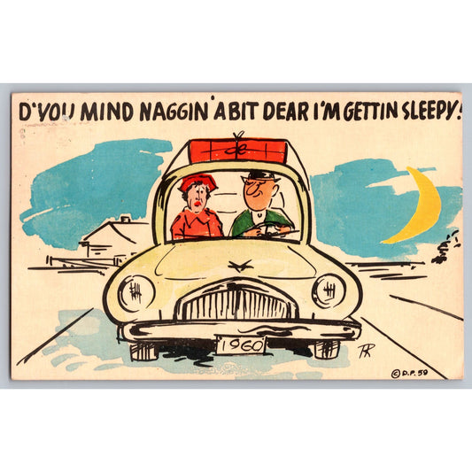 Comic Cartoon Postcard Naggin' Wife Dexter Press 1960 Illustrated Postcard Used