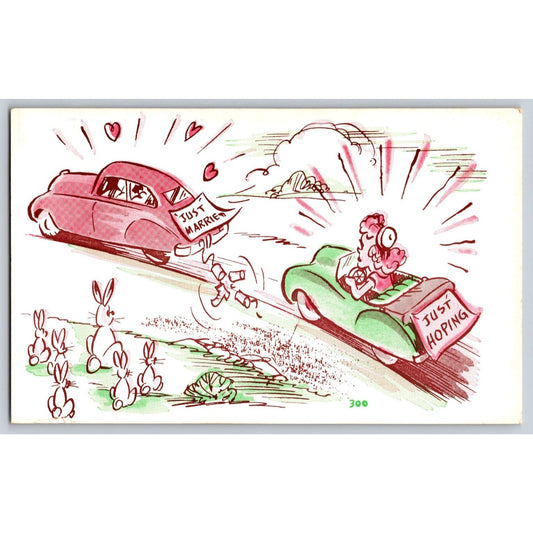 Comic Cartoon Postcard Just Married & Just Hoping Central Minnesota Novelty