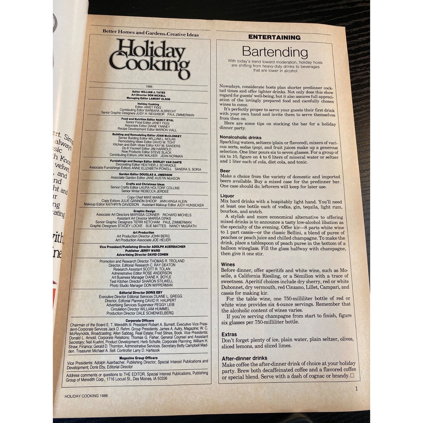 Better Homes & Gardens Holiday Cooking 1986 Magazine Festive Recipes Desserts Breads