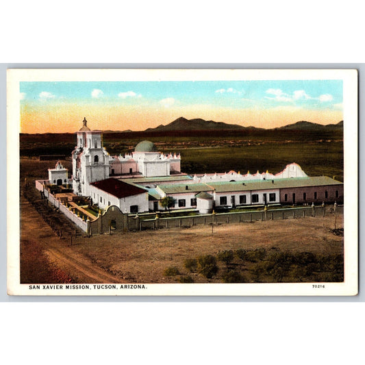 Tucson AZ Arizona San Xavier Mission White Border Postcard Unused