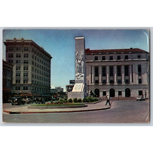 San Antonio TX Texas Alamo Heroes Memorial & Federal Building 1940s Postcard