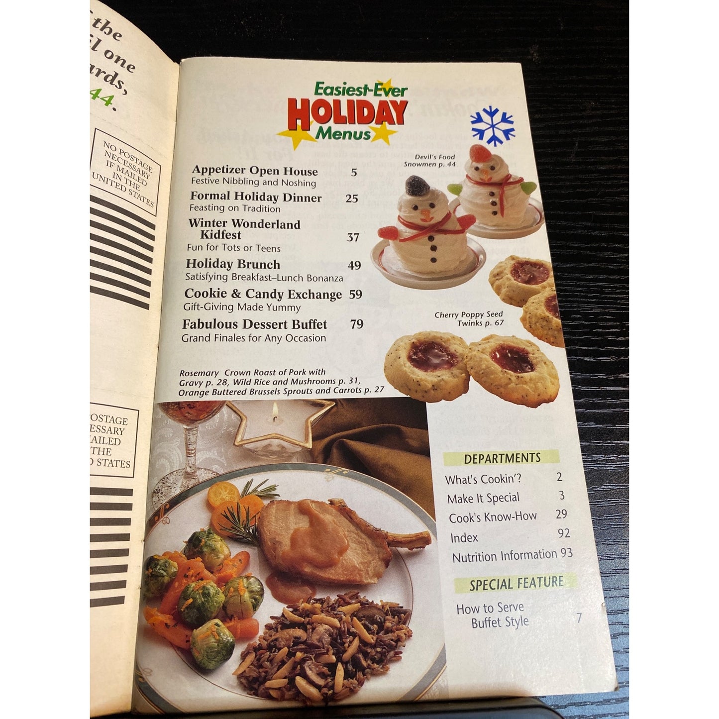 Pillsbury Classic Cookbook Easiest-Ever Holiday Menus 1986 Edition