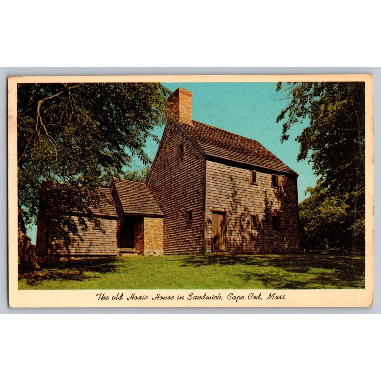 Cape Cod MA Massachusetts Old Hoxie House In Sandwich Chrome Postcard Used
