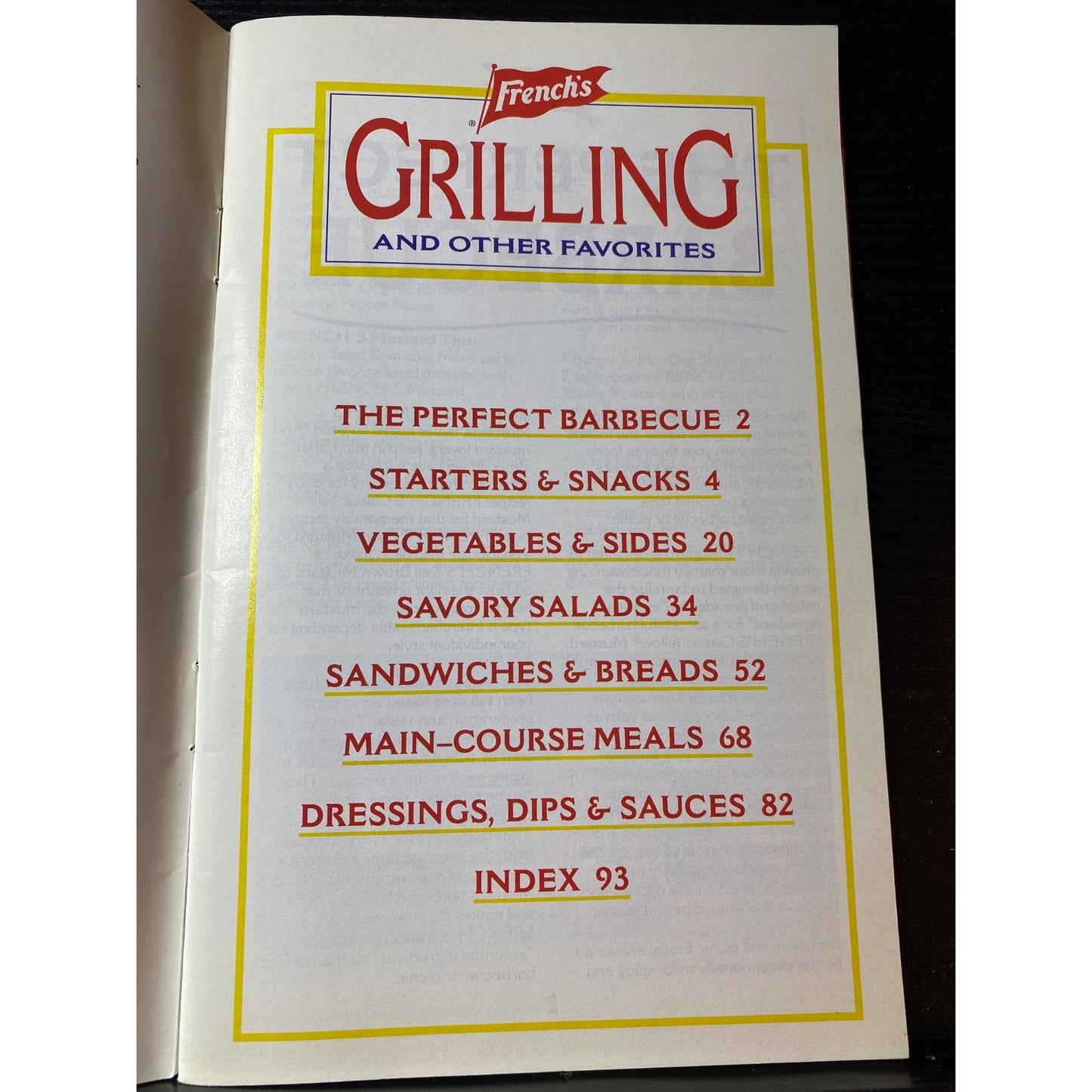 French's Grilling & Other Favorites Best Recipes 1997 Cookbook Booklet