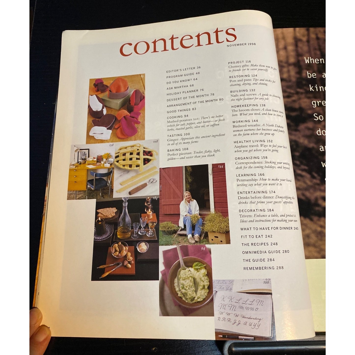 Martha Stewart Living Magazine November 1998 Thanksgiving Recipes & Decor Ideas