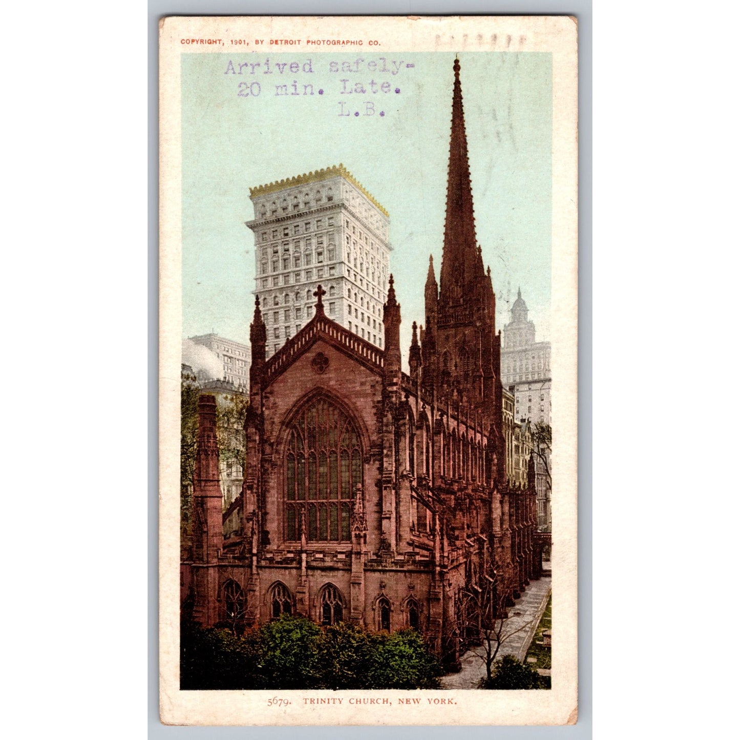 New York City NY Trinity Church 1901 Undivided Postcard Used