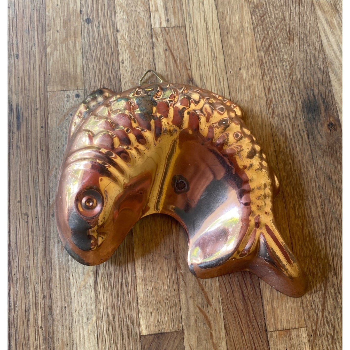 Vintage Copper Small Fish Shaped Mold For Wall Hanging Or Baking