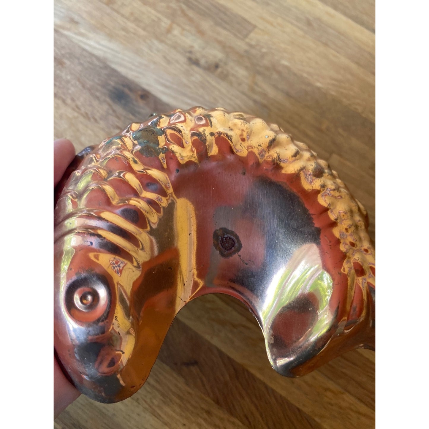 Vintage Copper Small Fish Shaped Mold For Wall Hanging Or Baking