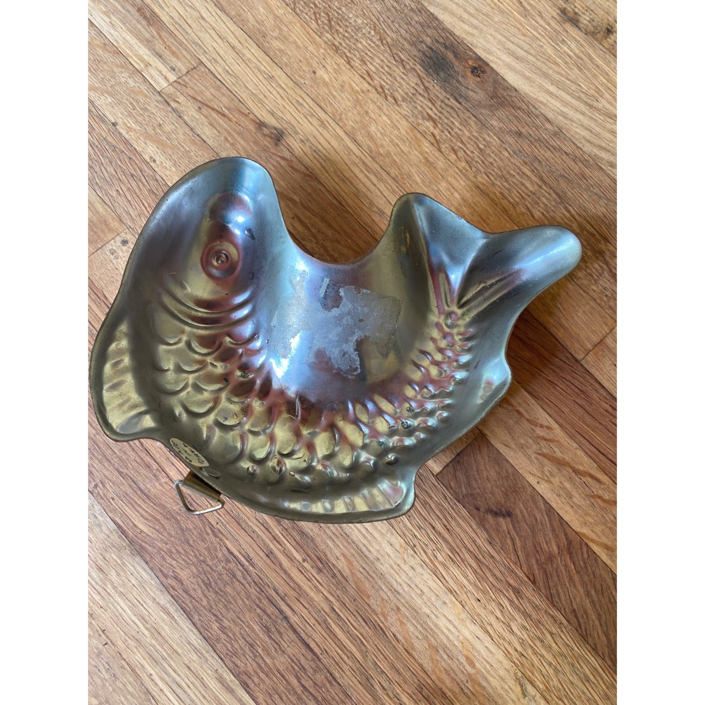 Vintage Copper Small Fish Shaped Mold For Wall Hanging Or Baking