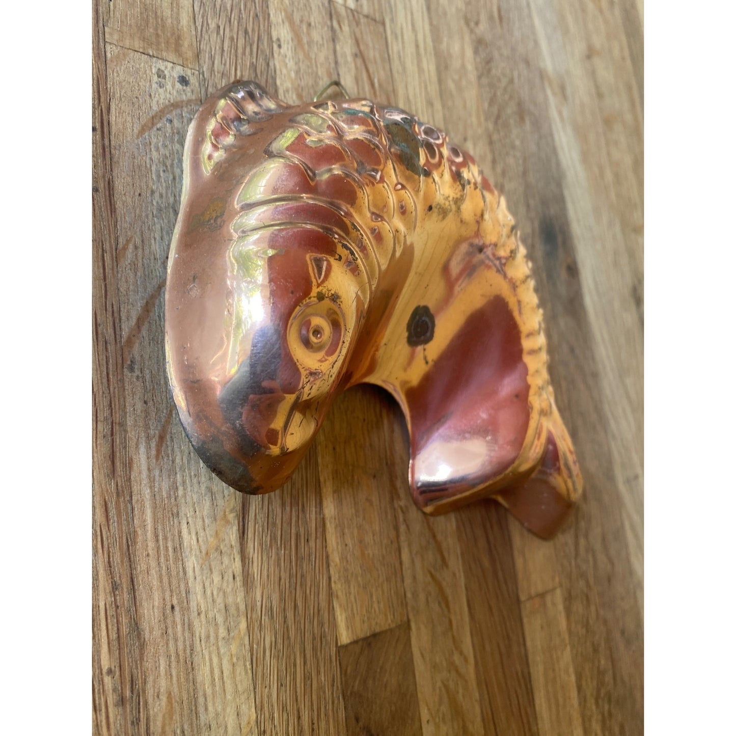 Vintage Copper Small Fish Shaped Mold For Wall Hanging Or Baking