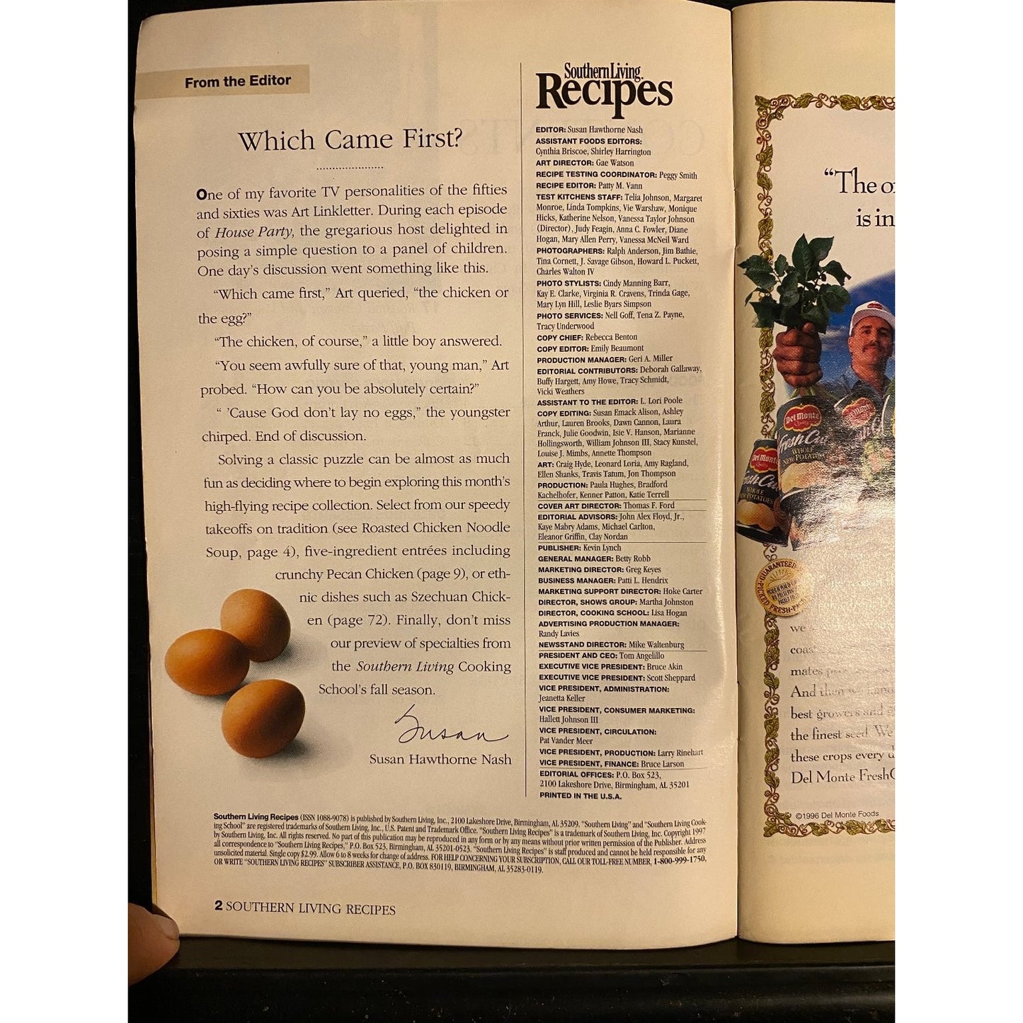 Southern Living Cookbook Booklet Recipes Sep 1997 Chicken Casual to Company Cook