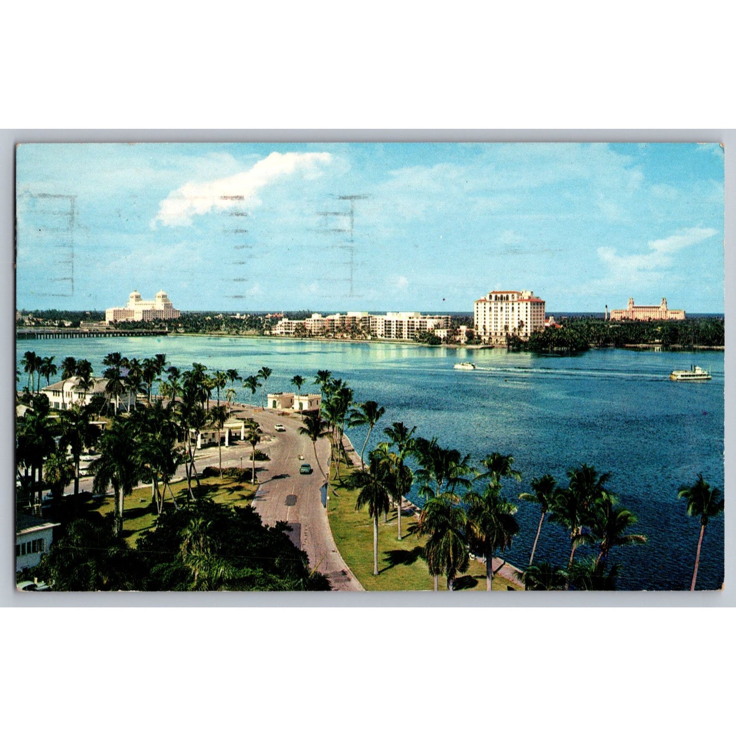 West Palm Beach FL Florida Scenic Flagler Drive Chrome Postcard Used