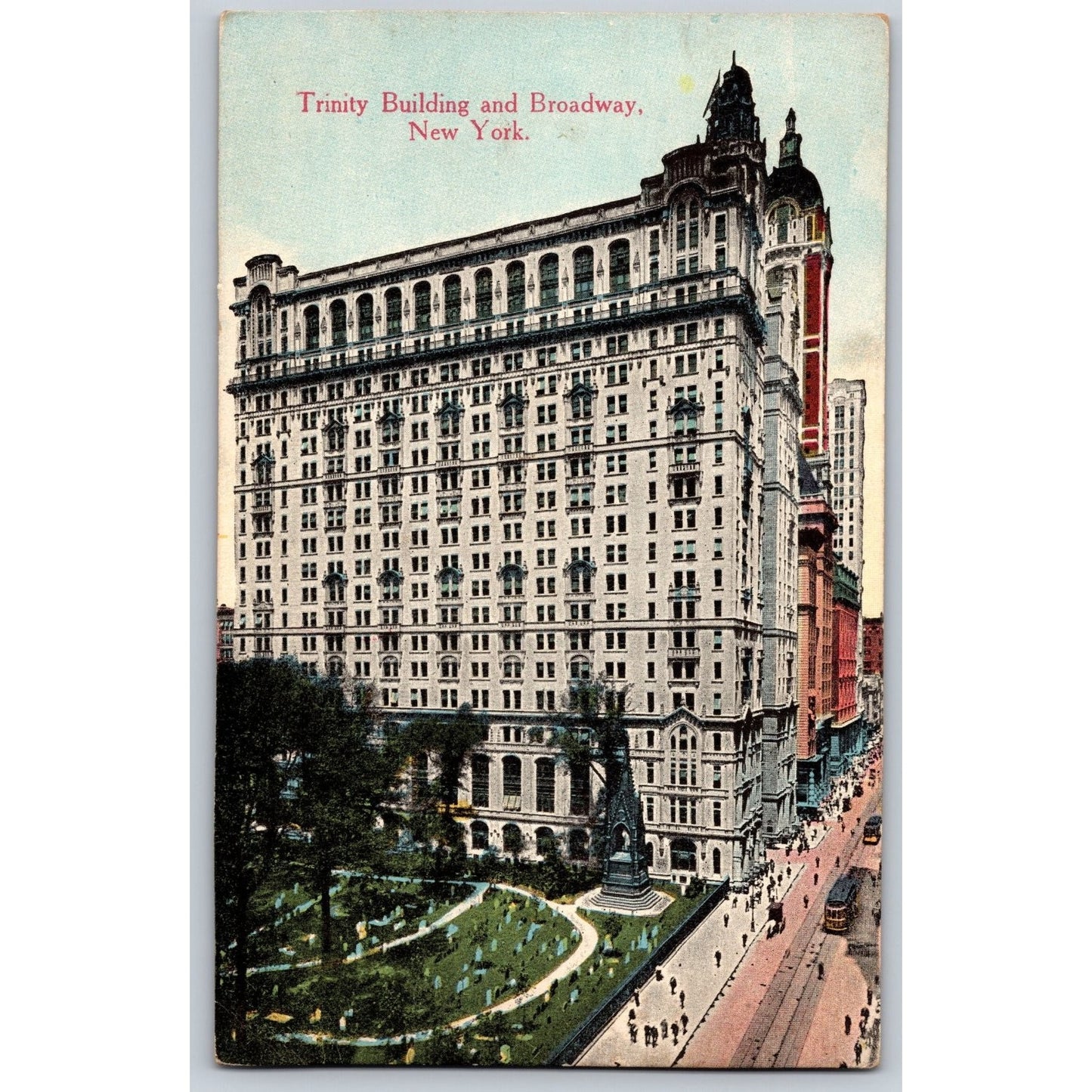 New York City NY Trinity Building Broadway Divided Postcard Success Postal Card