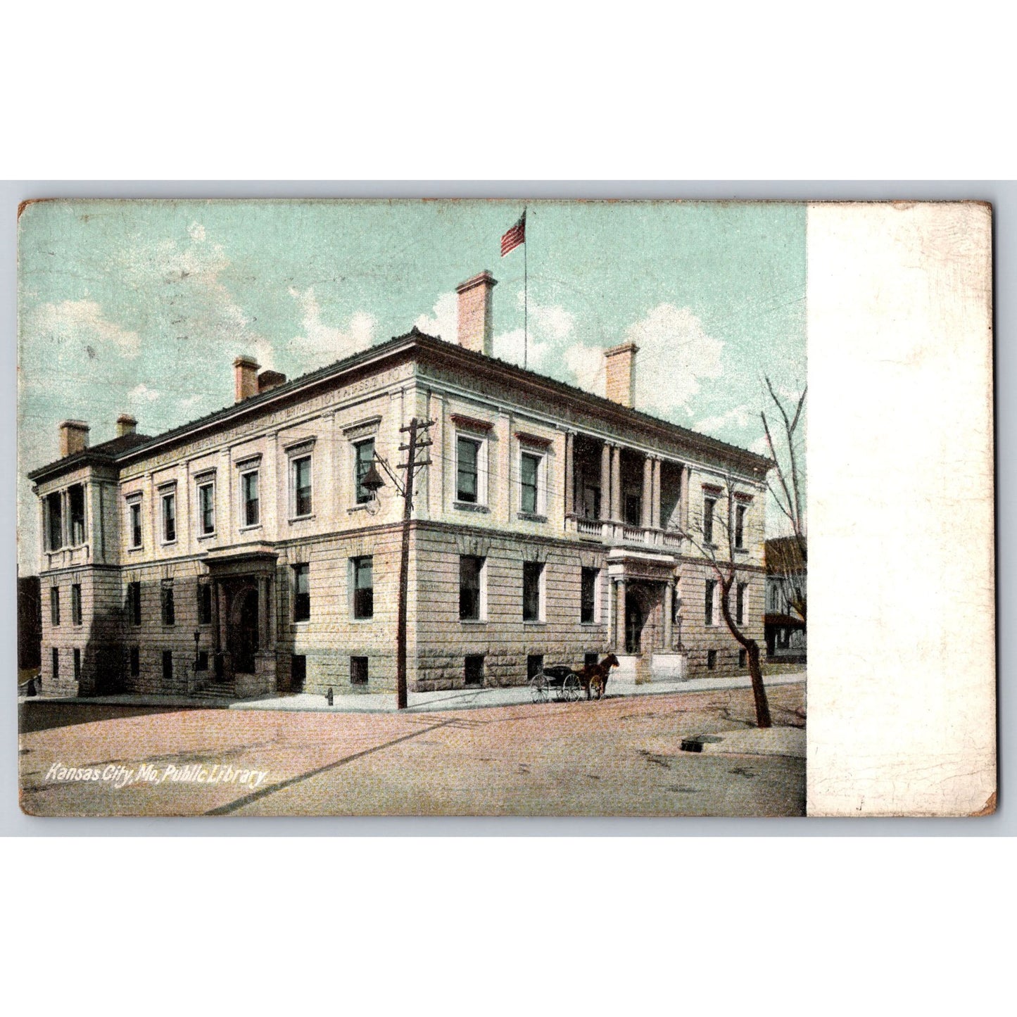 Kansas City MO Missouri Public Library 1910 Divided Back Postcard Hugh Leighton
