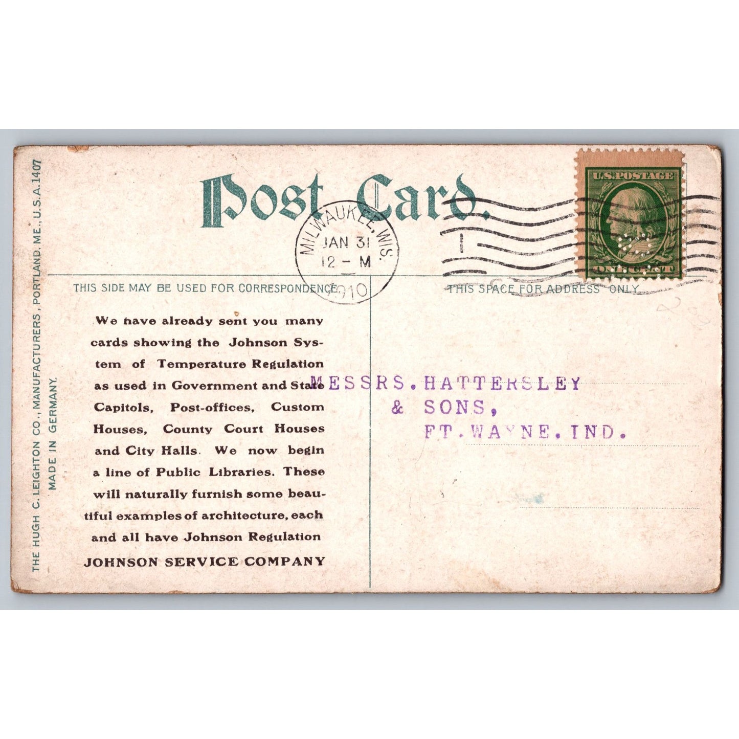 Kansas City MO Missouri Public Library 1910 Divided Back Postcard Hugh Leighton