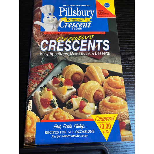 Pillsbury Creative Crescents Recipe Booket 1995 Appetizers Main Dishes Desserts