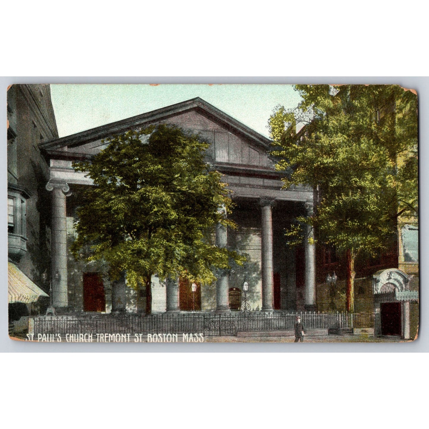 Boston MA Massachusetts St Pauls Church Tremont St Divided Back Postcard Unused