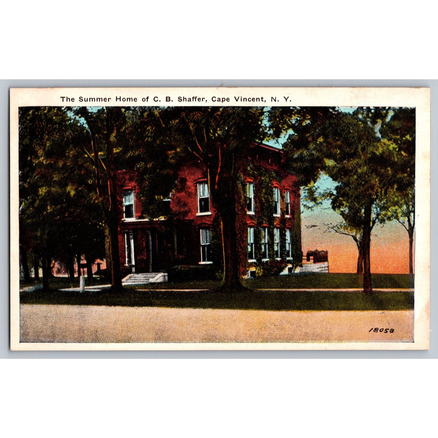 Cape Vincent NY New York The Summer Home Of C.B. Shaffer Postcard Wm Jubb Co