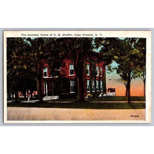 Cape Vincent NY New York The Summer Home Of C.B. Shaffer Postcard Wm Jubb Co