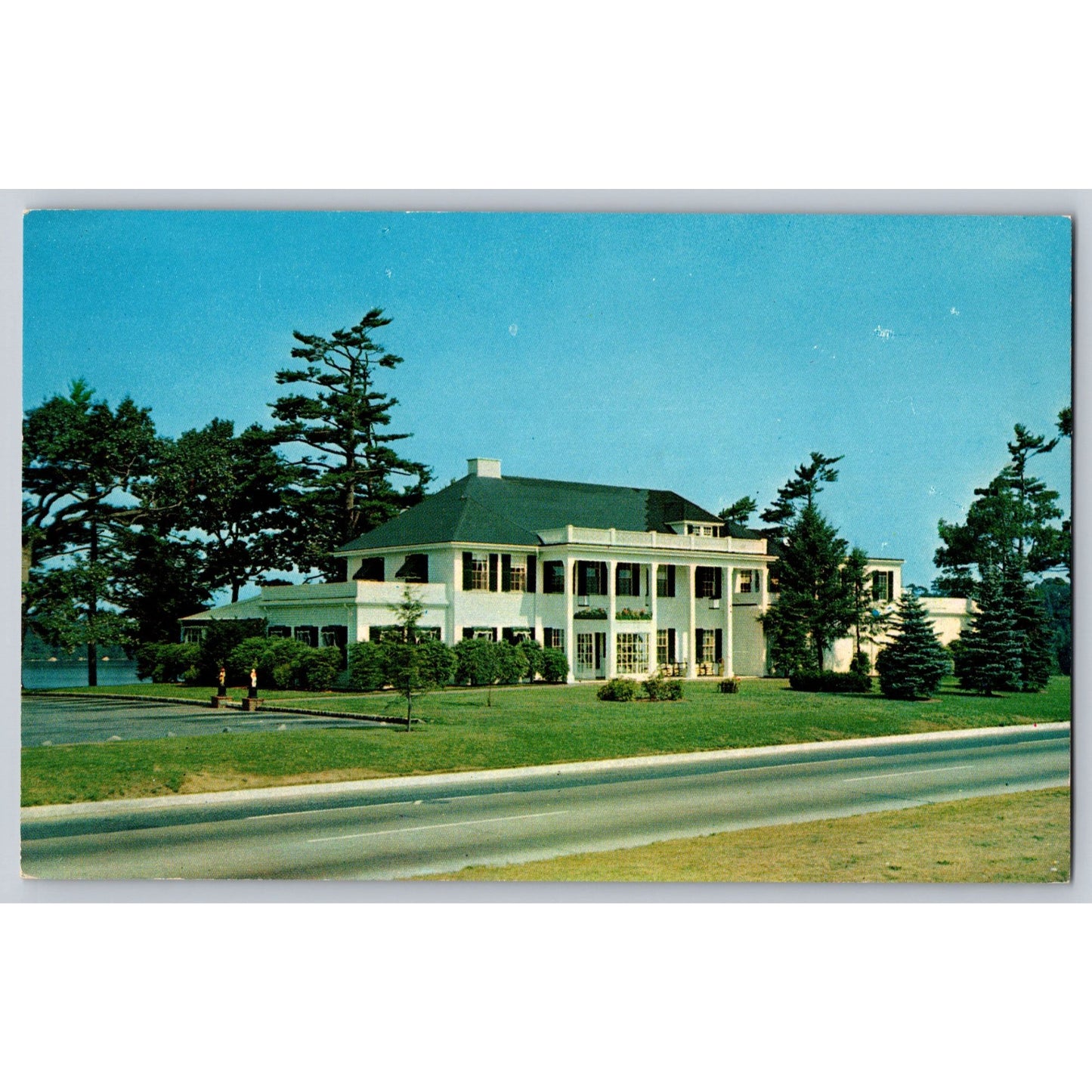 Lynnfield MA Massachusetts Towne Lyne House Sundry Lake Mansion Chrome Postcard