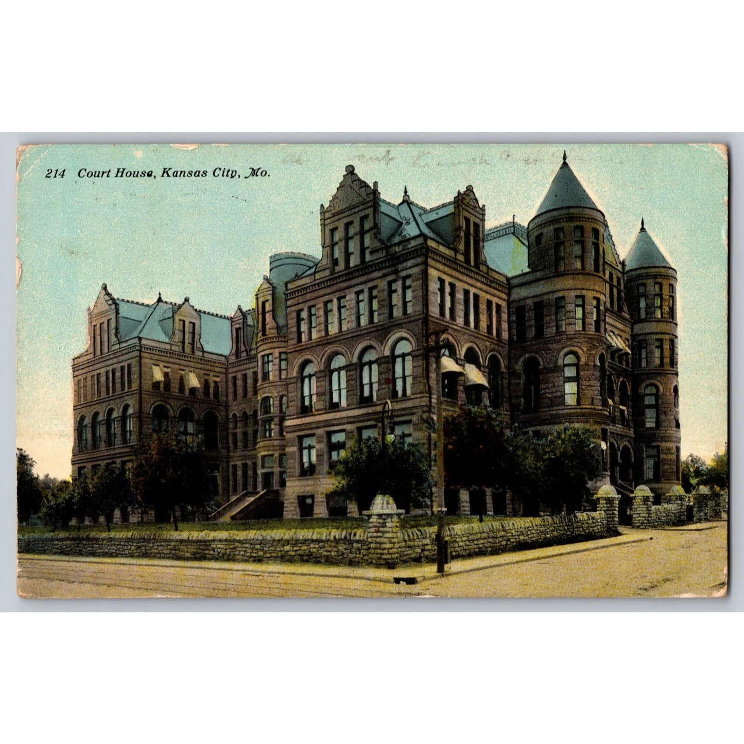 Kansas City MO Missouri Courthouse Undivided Back Postcard 1911