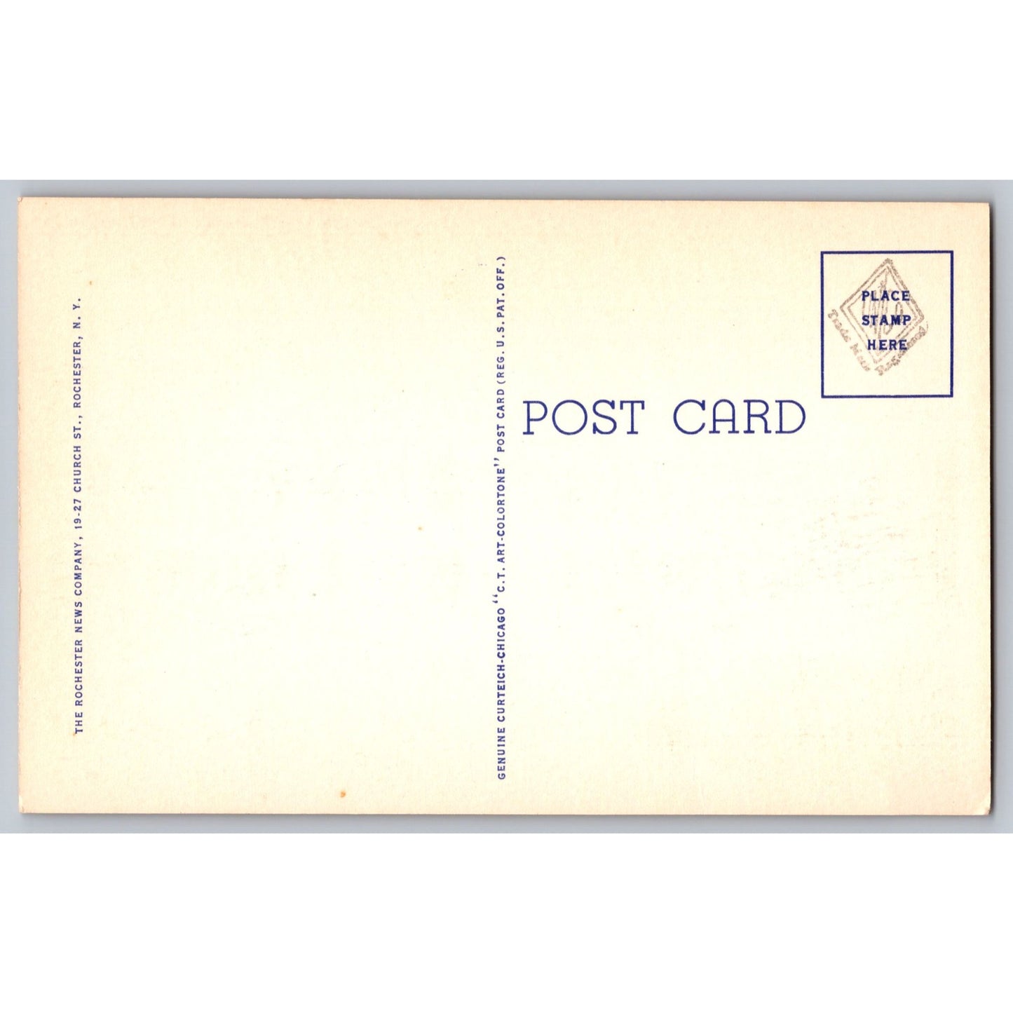 Rochester NY New York Post Office 1930s Yellow Border Linen Postcard Unused