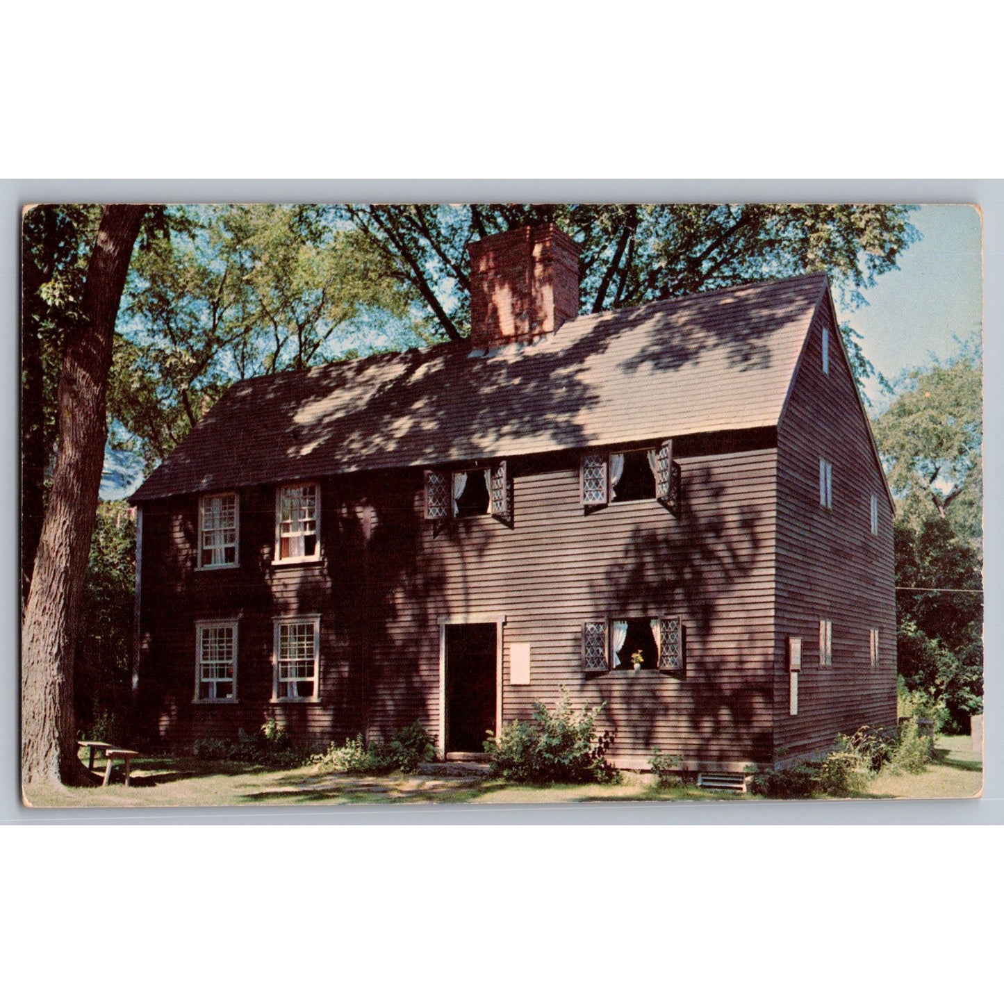 Plymouth MA Massachusetts Old Howland House Chrome Postcard South Shore Novelty