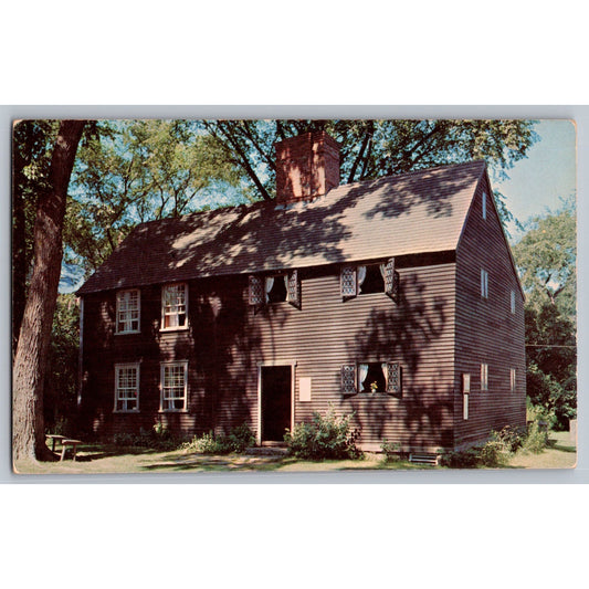 Plymouth MA Massachusetts Old Howland House Chrome Postcard South Shore Novelty