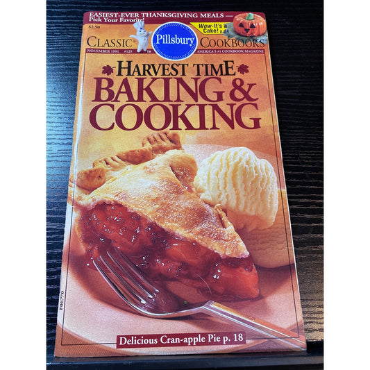 Pillsbury Classic Harvest Time Baking & Cooking Cookbook Booklet Nov 1991