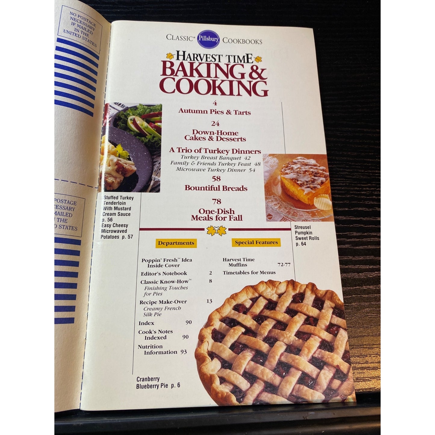 Pillsbury Classic Harvest Time Baking & Cooking Cookbook Booklet Nov 1991