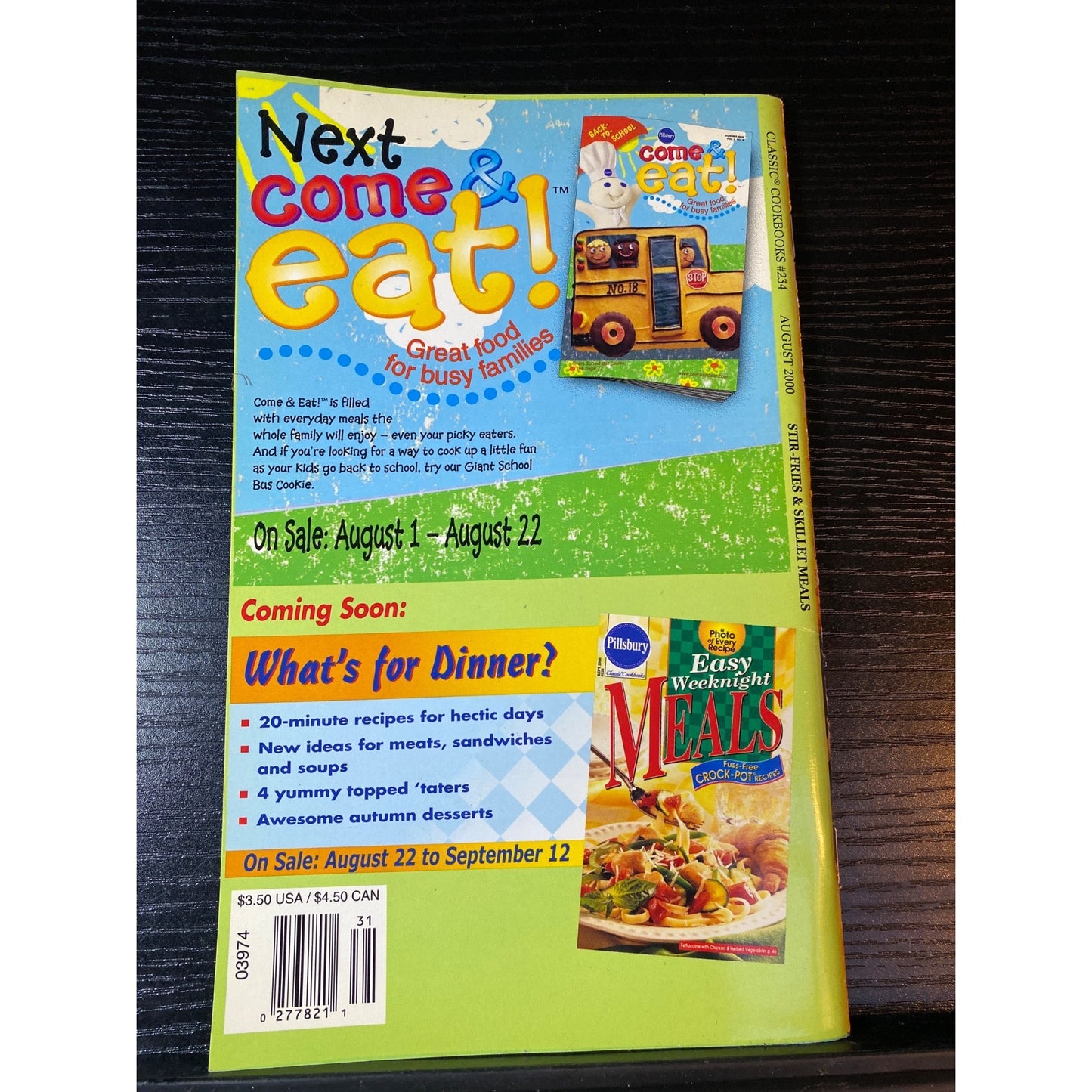 Pillsbury Classic Stir-Fries & Skillet Meals Cookbook Booklet Aug 2000