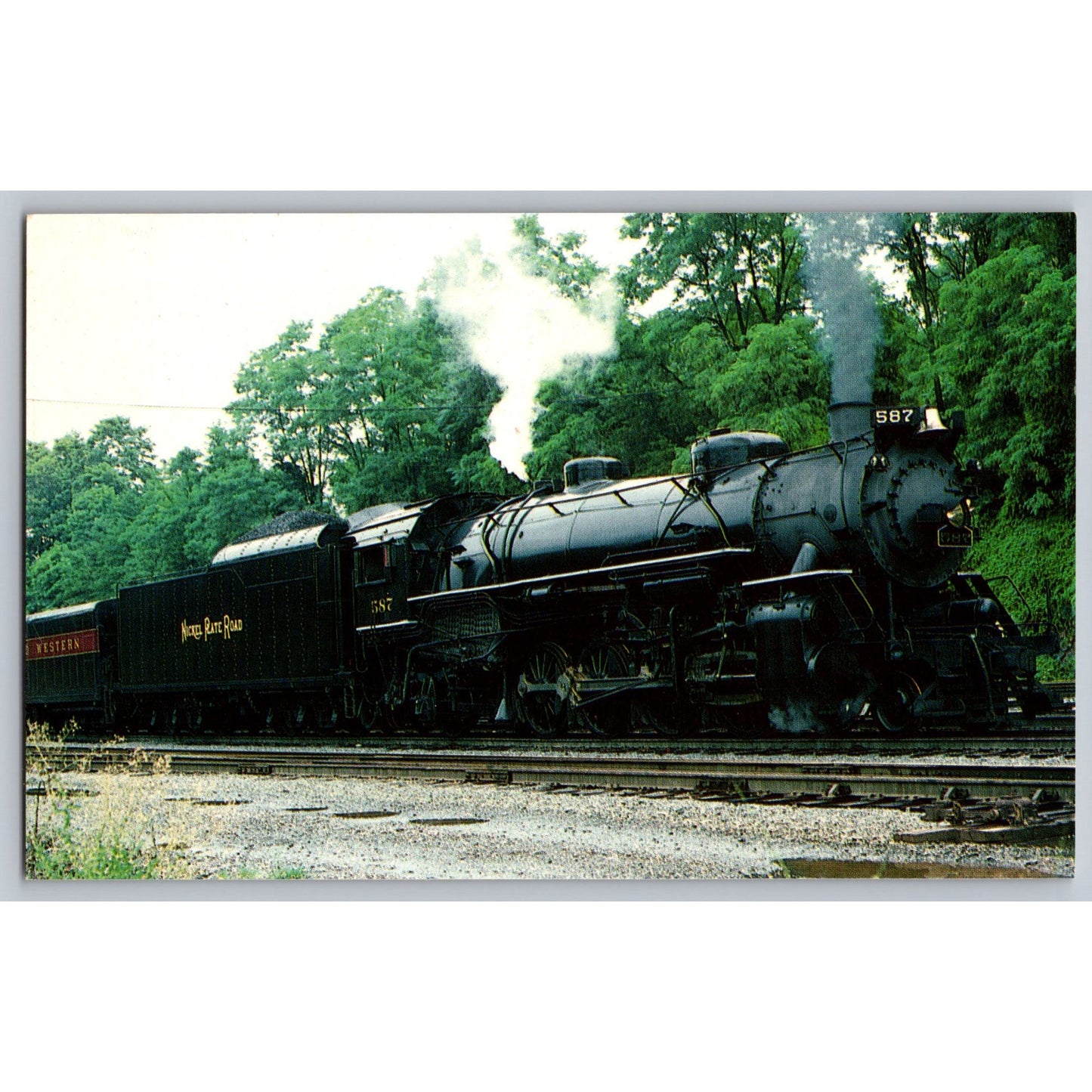 Nickel Plate Road No 587 Steam Locomotive Lynchburg VA MJ887 Train Postcard