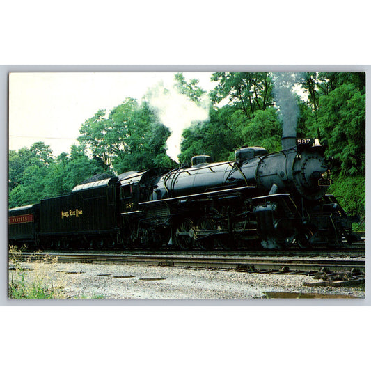 Nickel Plate Road No 587 Steam Locomotive Lynchburg VA MJ887 Train Postcard