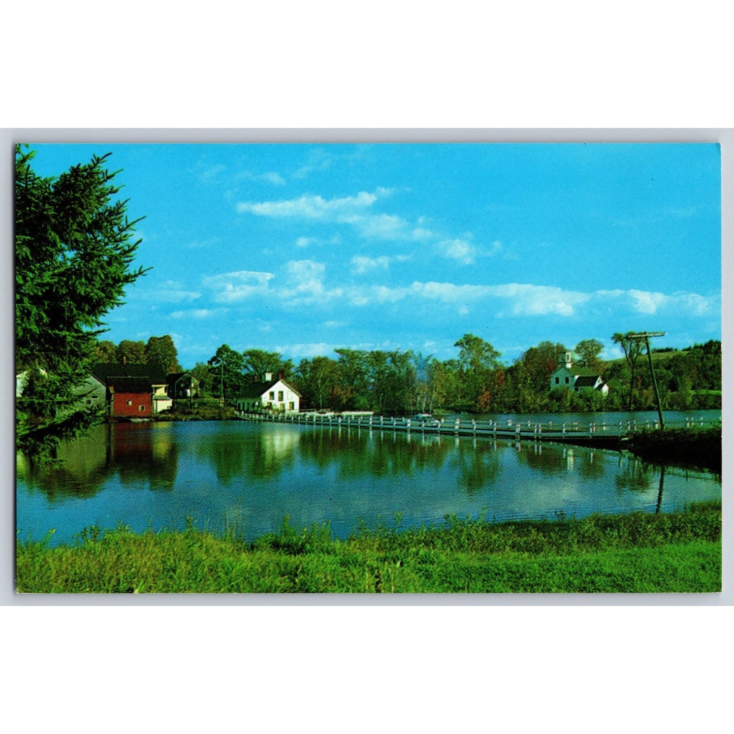 Brookfield VT Vermont Floating Bridge Scenic View Chrome Postcard Unused