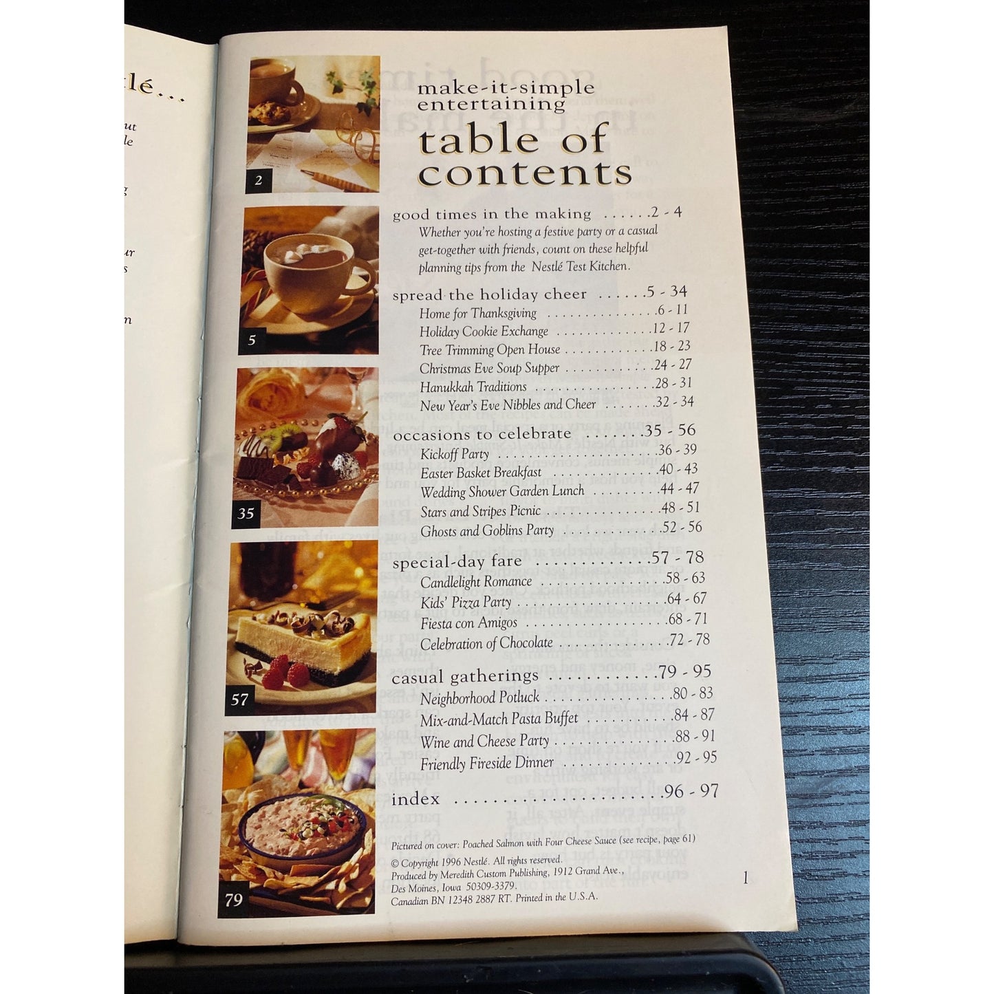 Nestlé Make-It-Simple Entertaining Cookbook Booklet 1996 75+ Recipes 19 Menus