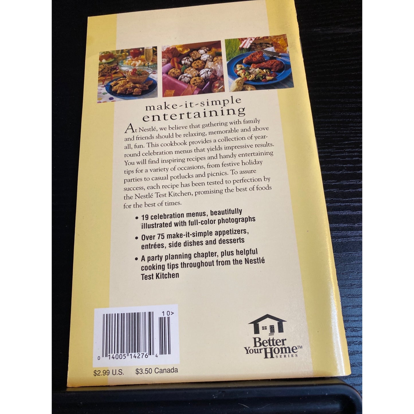 Nestlé Make-It-Simple Entertaining Cookbook Booklet 1996 75+ Recipes 19 Menus