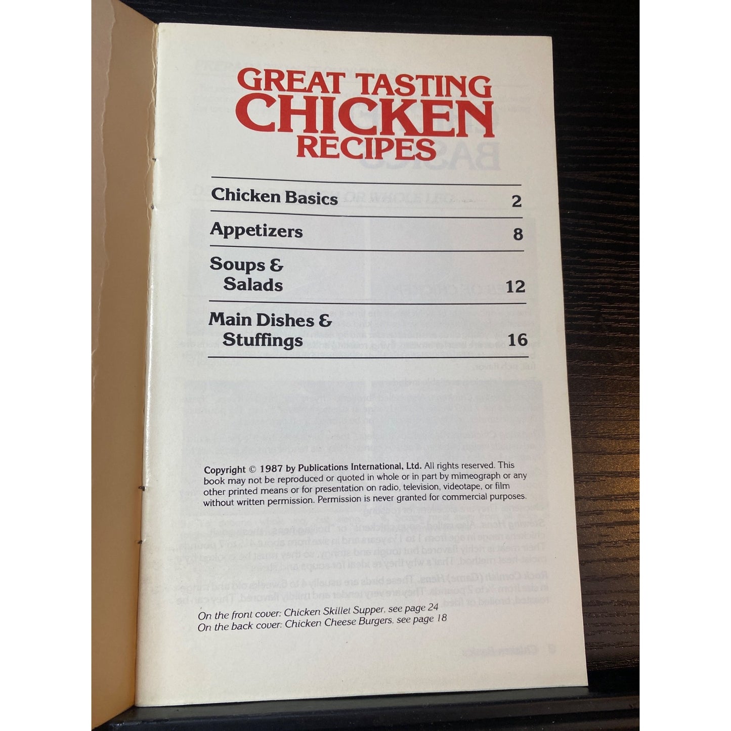 Great Tasting Chicken Recipes Cookbook Booklet 1987 Publications International