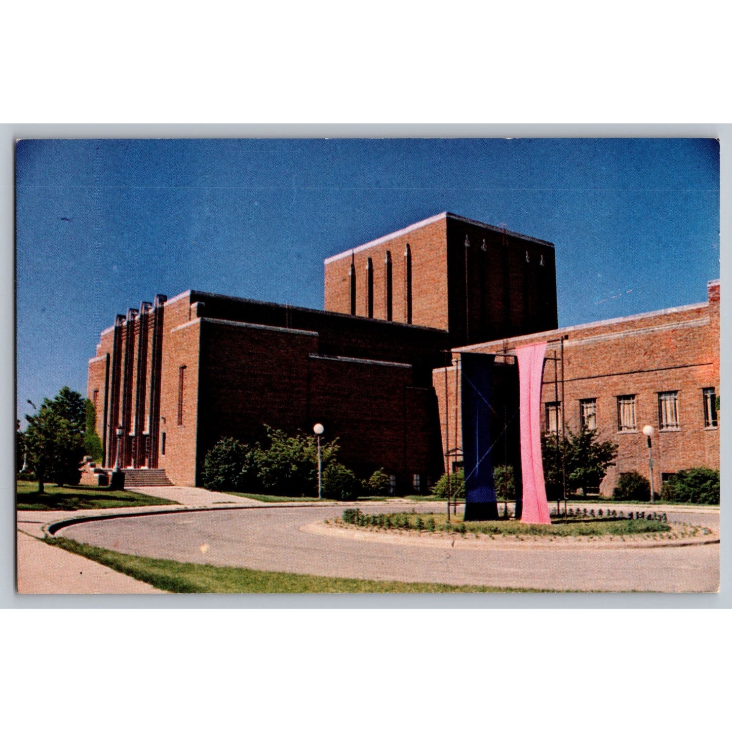 Iowa City IA University Of Iowa Theatre 1930s Chrome Postcard Unused