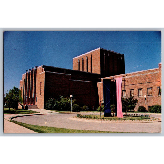 Iowa City IA University Of Iowa Theatre 1930s Chrome Postcard Unused