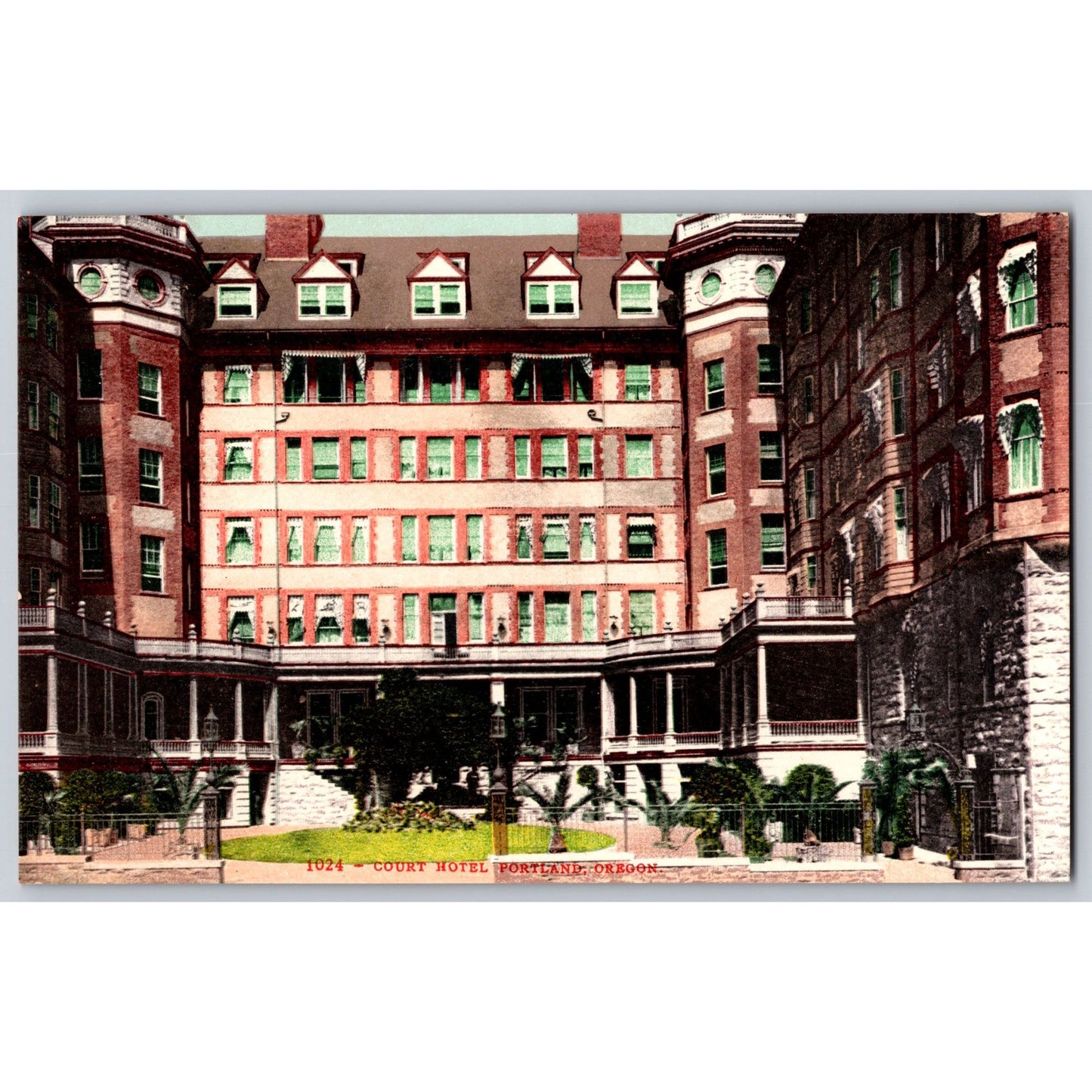 Portland OR Oregon Court Hotel 1924 Divided Back Postcard Edward H Mitchell