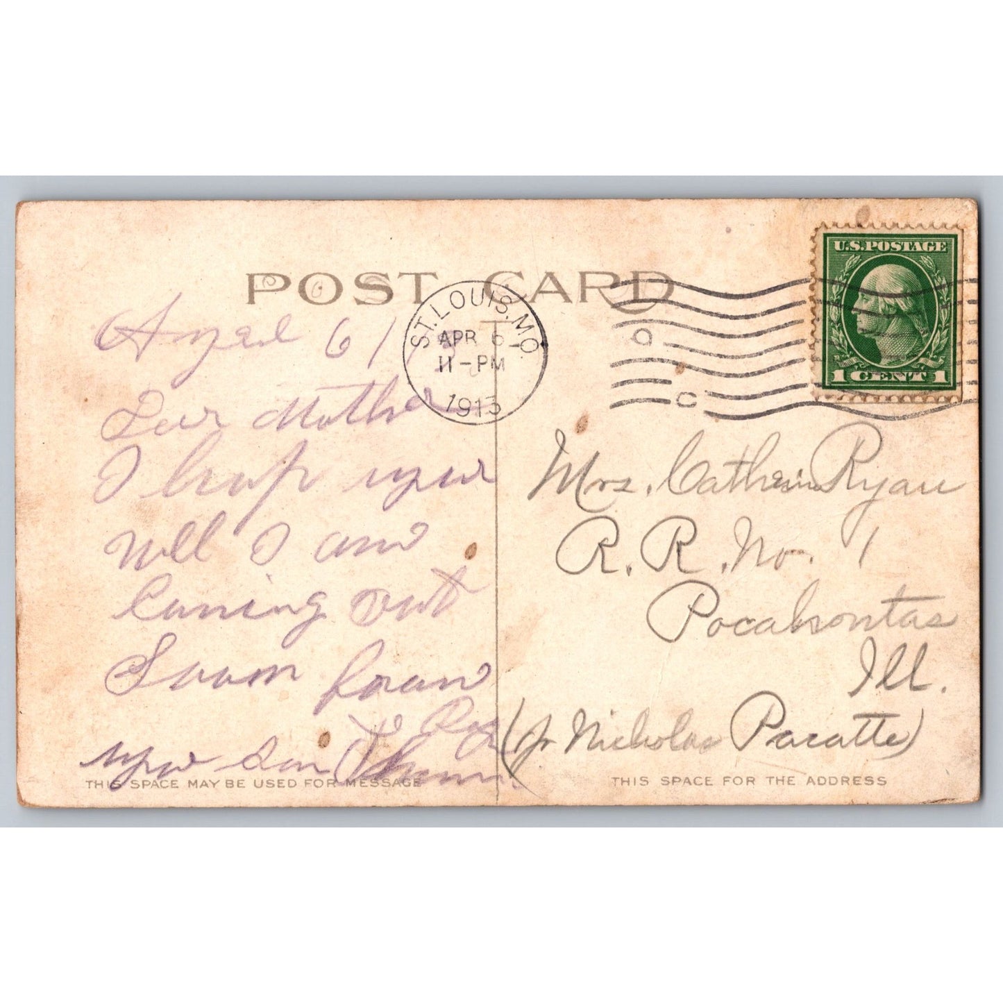 St Louis MO Missouri The New Cathedral 1913 Divided Back Postcard Used