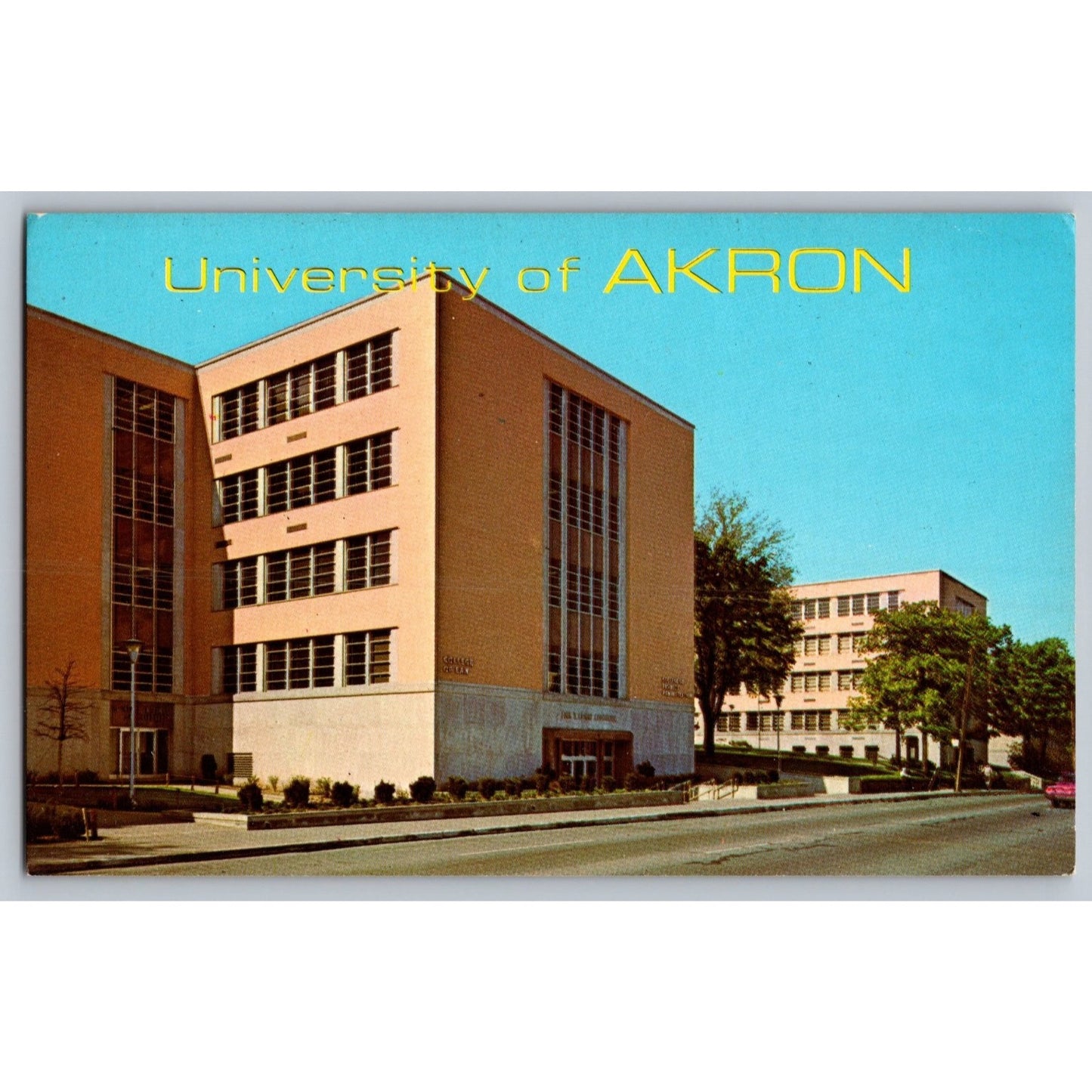 Akron OH Ohio Akron University of Akron College of Law Business Chrome Postcard