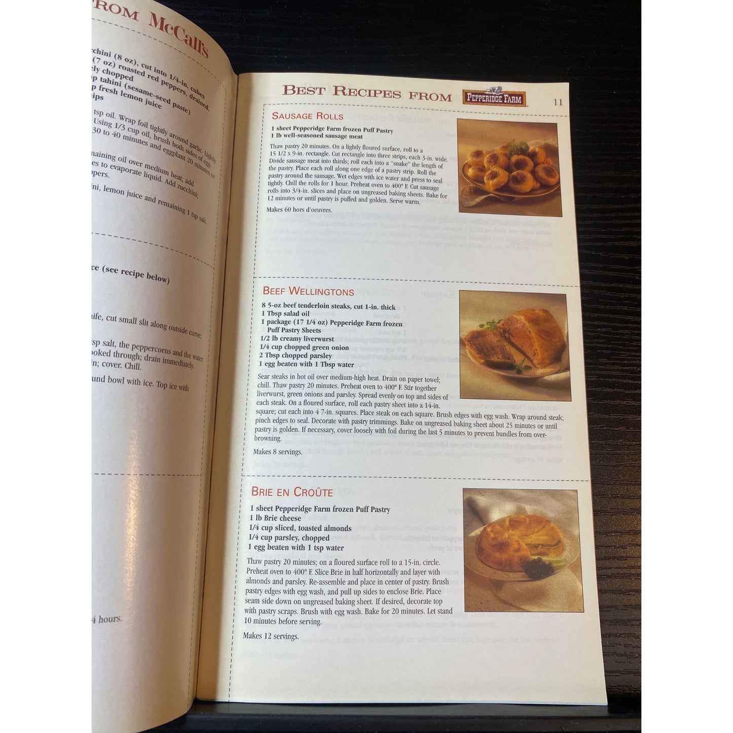 McCalls Favorite Quick & Easy Recipes Cookbook Booklet 1994 Appetizers Entrees