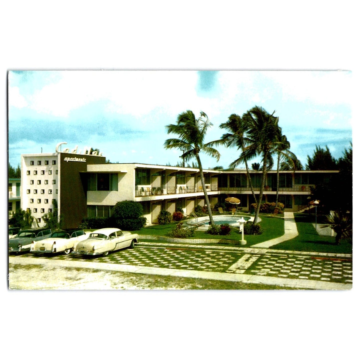 Fort Lauderdale FL Florida Cadillac Apartments Chrome Postcard Unused