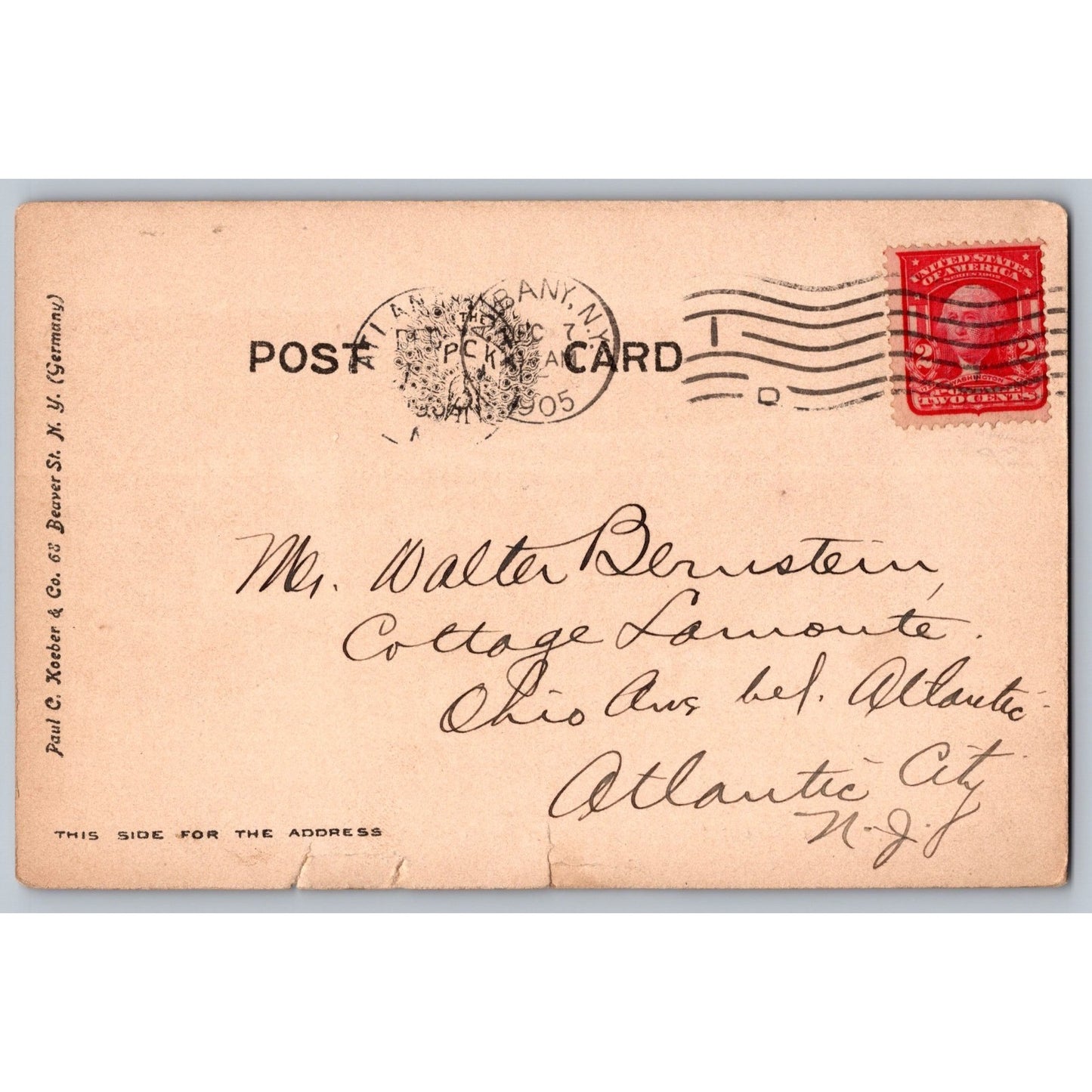 Albany NY New York State Street Looking from Broadway 1905 Undivided Postcard