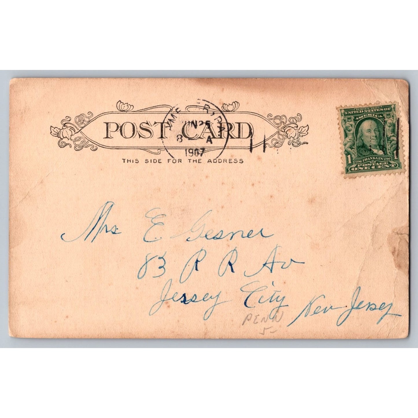 Philadelphia PA Pennsylvania Broad Street 1907 Undivided Back Postcard Used