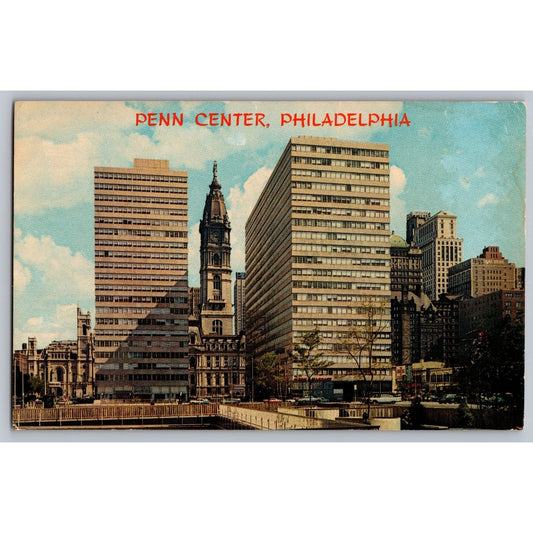 Philadelphia PA Pennsylvania Penn Center City Hall Skyline Chrome Postcard WYCO