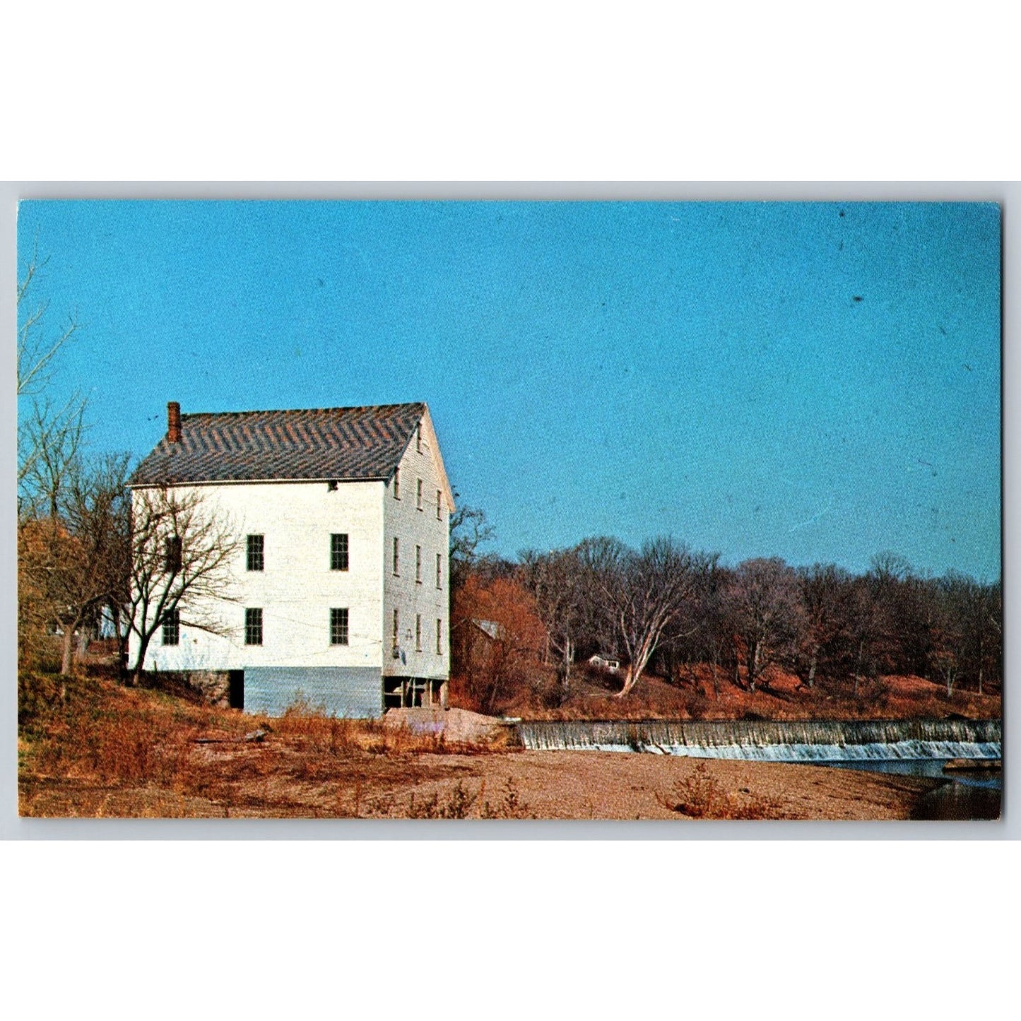 Covington IN Indiana Fountain County Snoddy's Water Power Mill Chrome Postcard